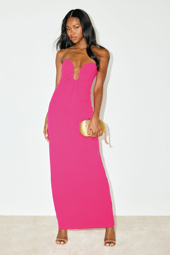 Thula Magenta Cutout U-Bar Column Maxi Dress