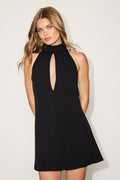 Bex Black Mock Neck Shift Mini Dress