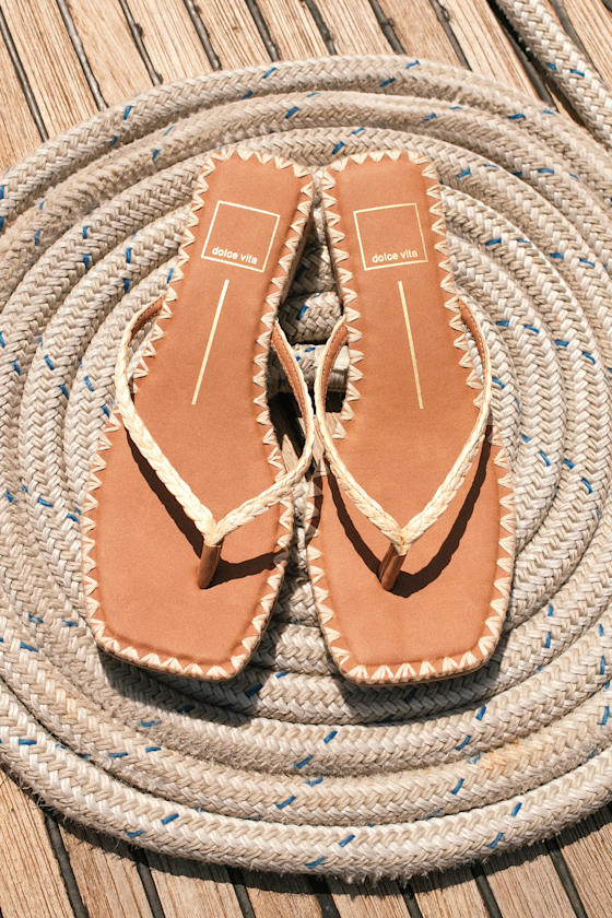 Barty Light Natural Raffia Flip Flop Sandals