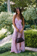 Damani Lavender Floral Backless Maxi Dress