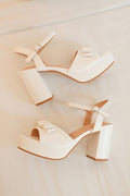 Iggy White Platform Ankle Strap High Heel Sandals