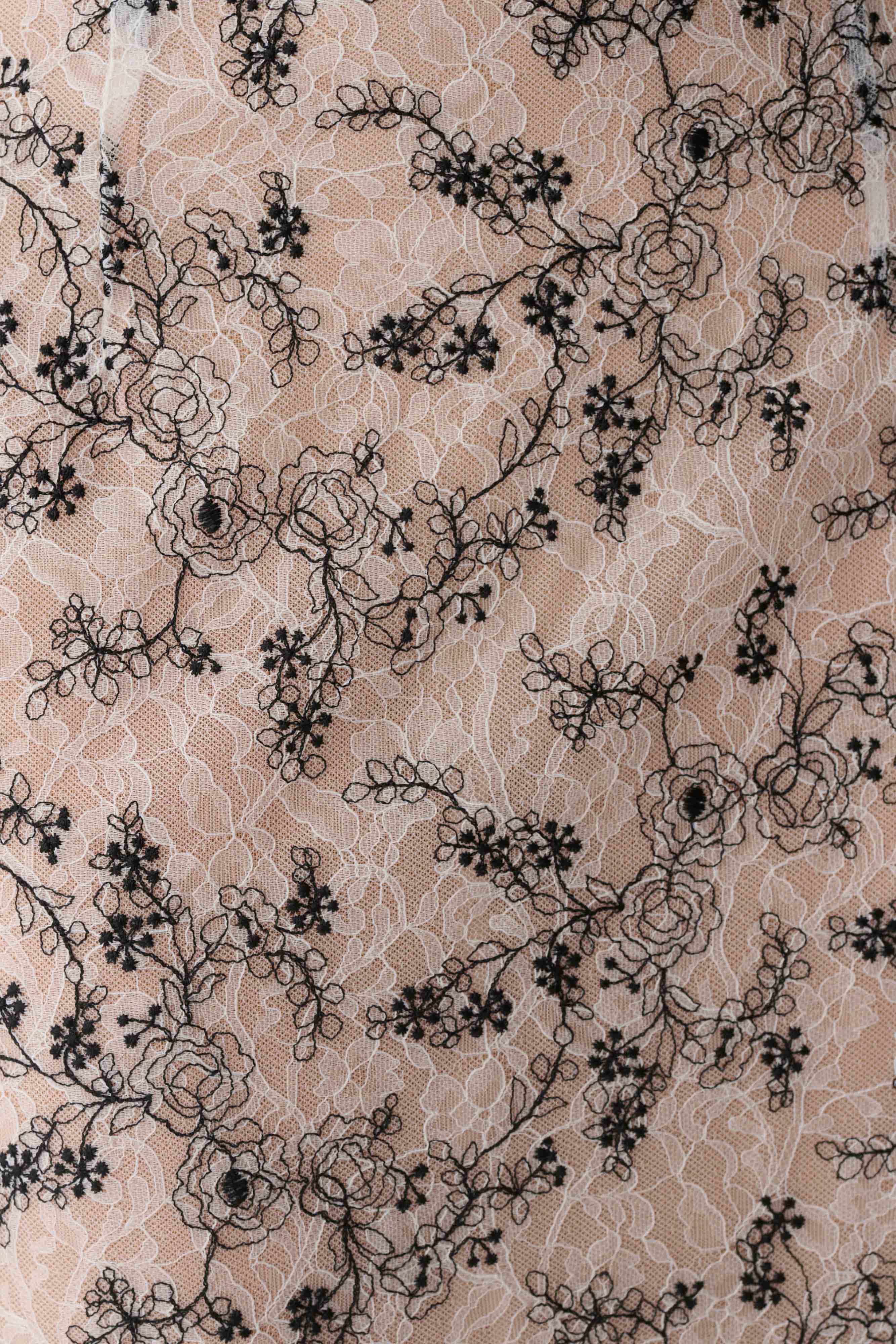 Kimberly Lace Pencil Midi Skirt - Nude Lace