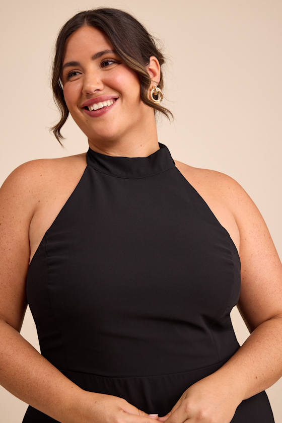 Captured Your Heart Black Halter Maxi Dress