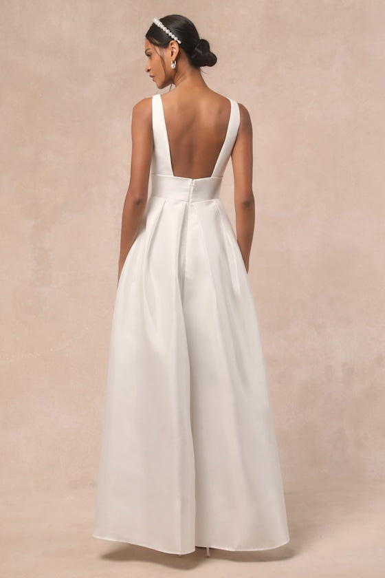 Ready For Romance Ivory Sleeveless Maxi Dress With Pockets