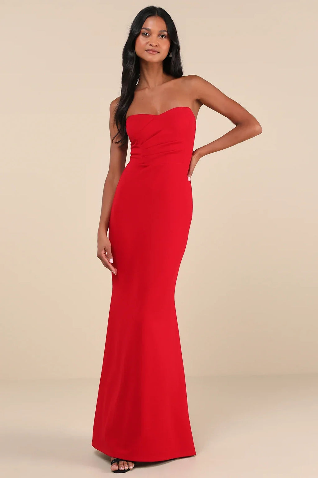 Iconic Arrival Black Strapless Bustier Mermaid Maxi Dress
