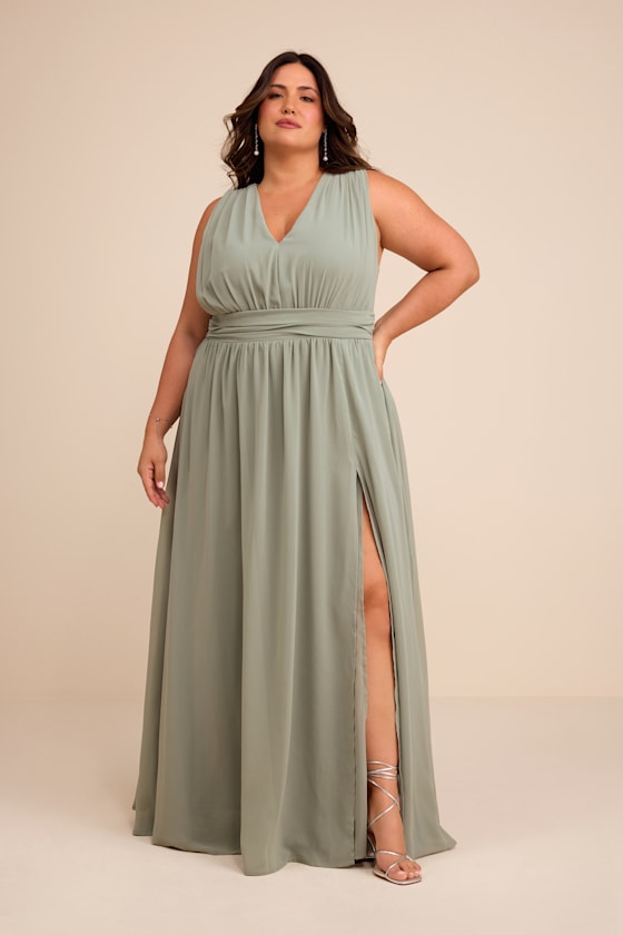 Heavenly Hues Sage Brush Maxi Dress