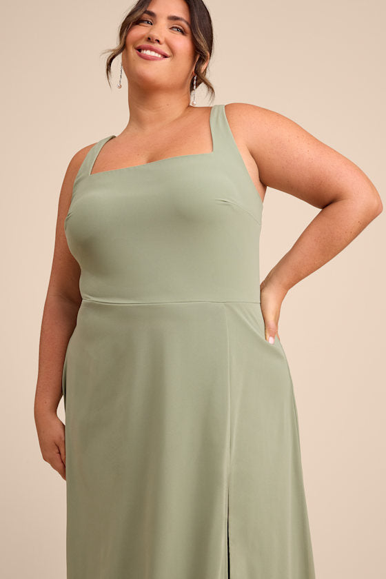 Remarkable Arrival Sage Brush Sleeveless Maxi Dress