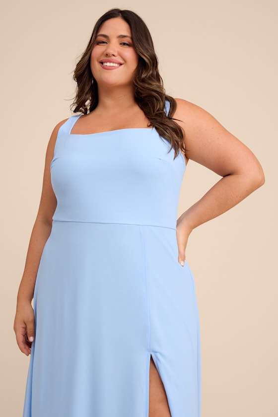 Remarkable Arrival Powder Blue Sleeveless Maxi Dress