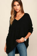Ticket to Cozy Black Oversized Sweater
