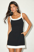 Posh Darling Black Color Block Sleeveless Mini Dress