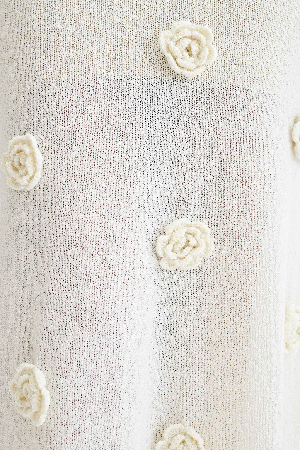 Kiki Off Shoulder Knit Rose Maxi Dress - Ivory