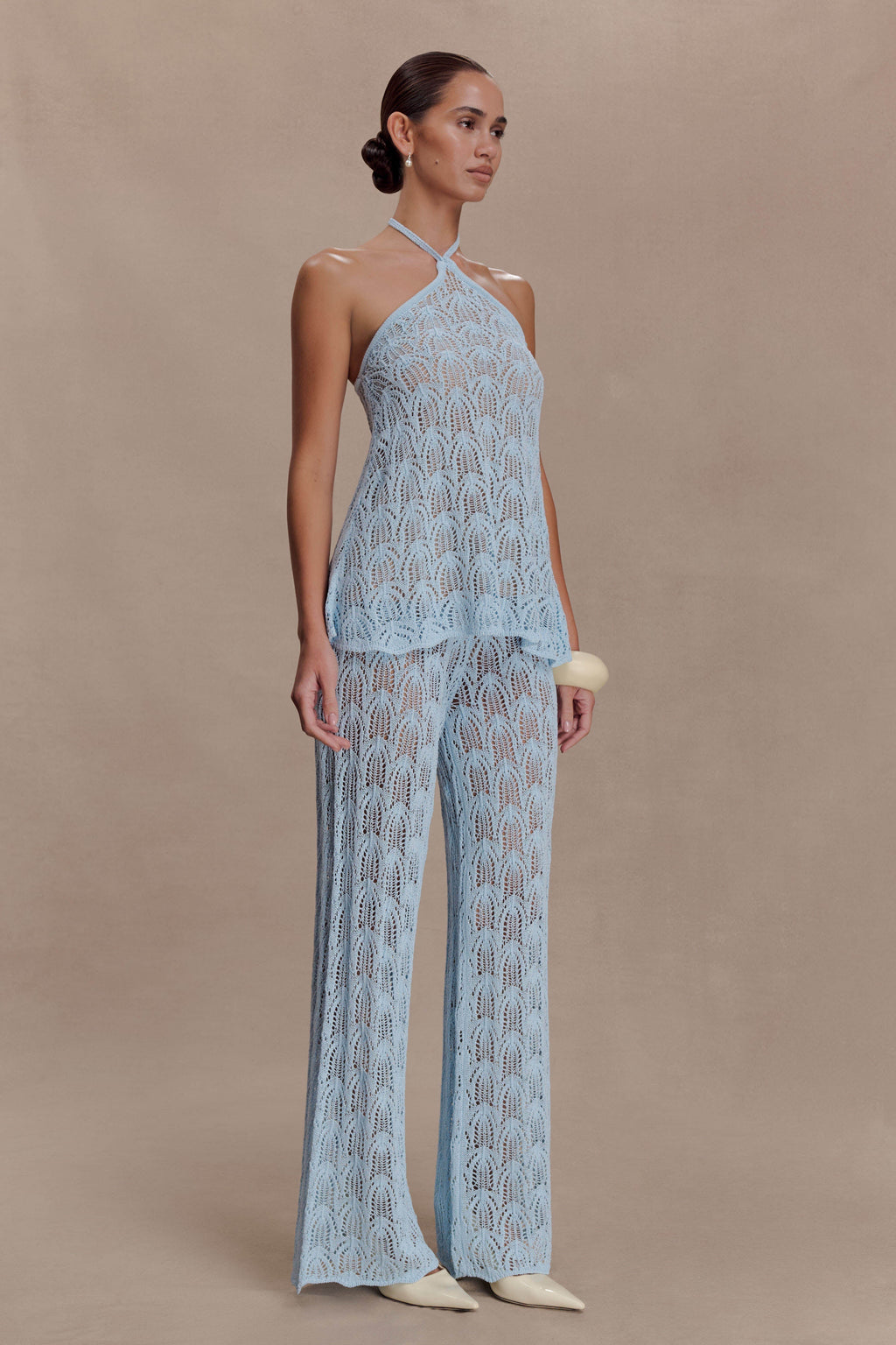 Glinda Crochet Pants - Light Blue