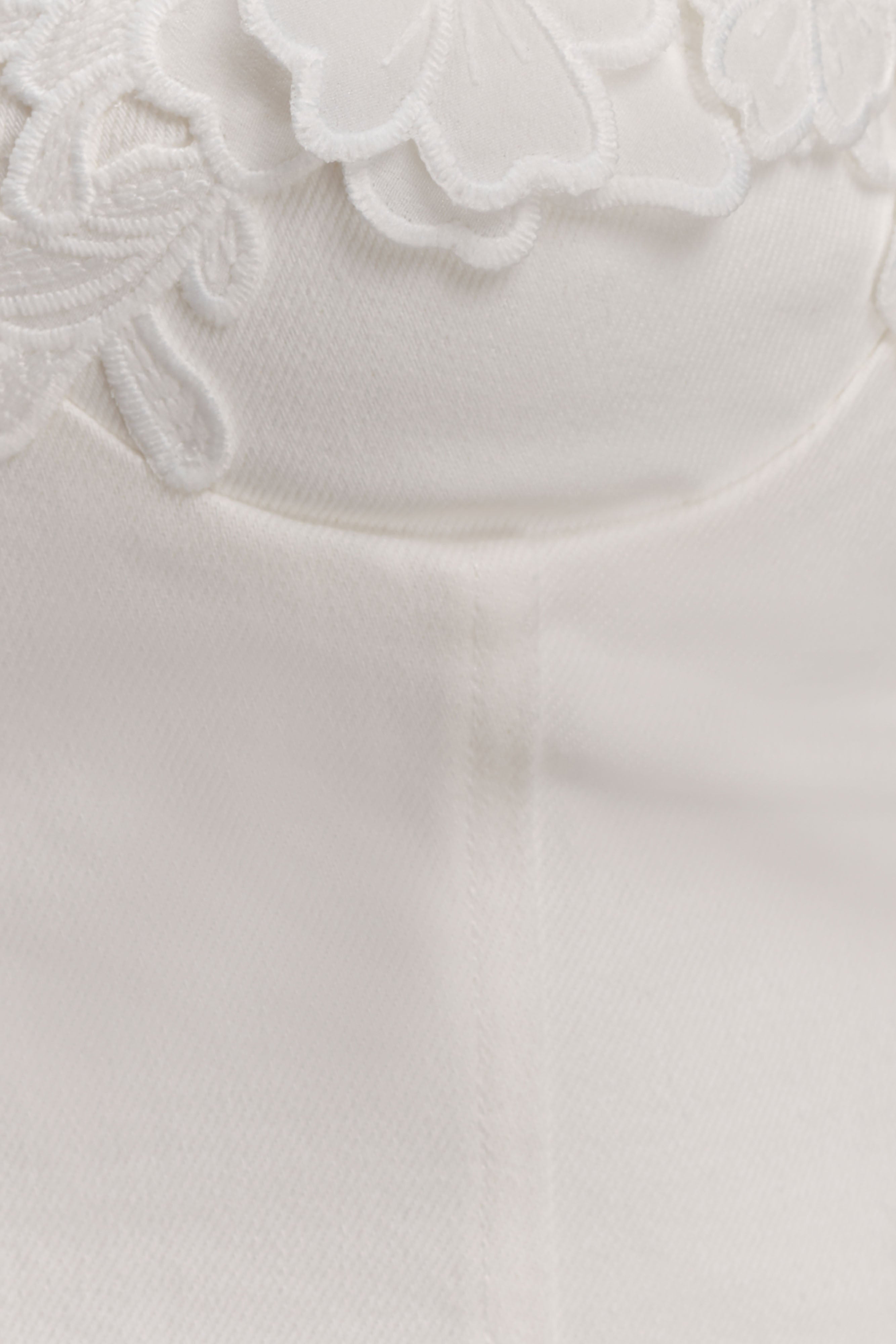 Melany Applique Denim Bustier - White