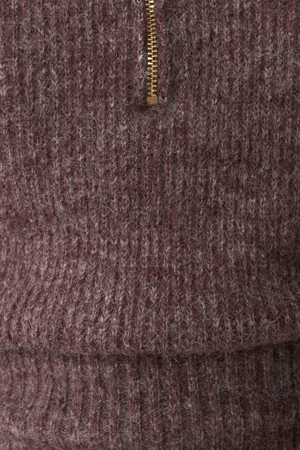 Skylaine Zip Knit Jumper - Brown Marle