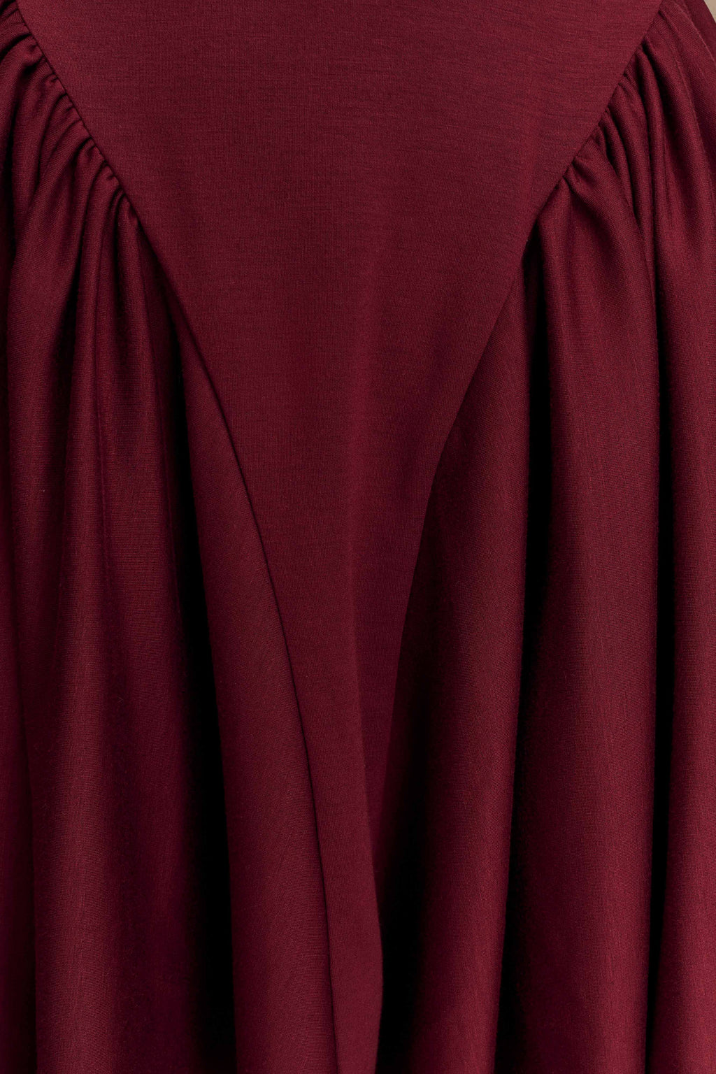 Sharon Scuba Jersey Mini Dress - Wine