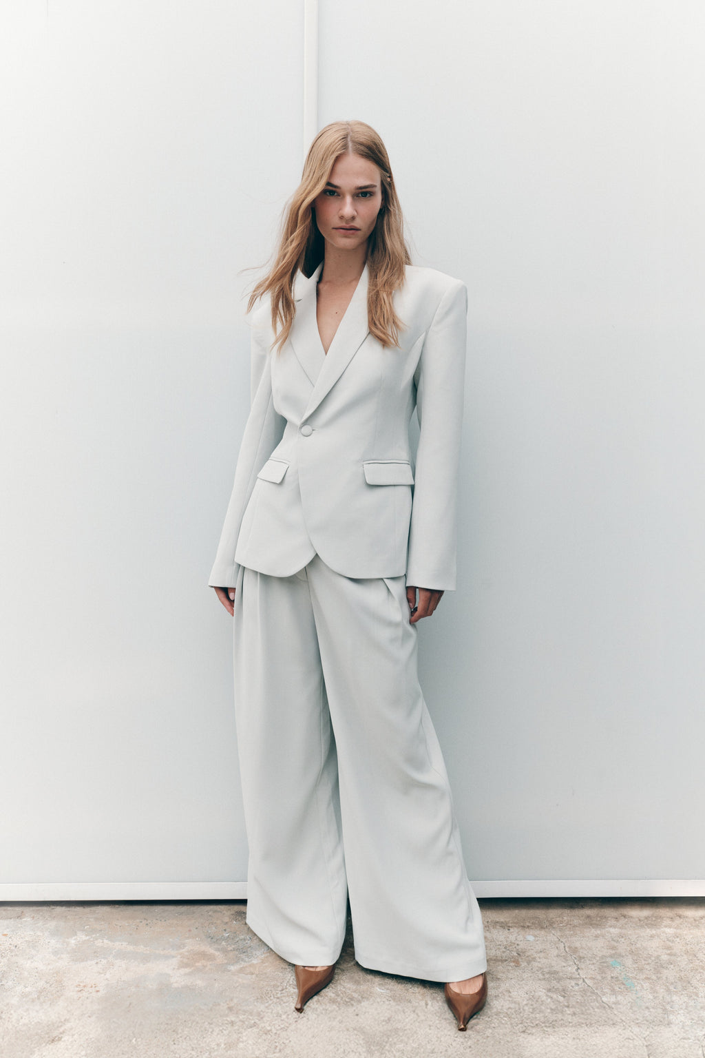 Jameson Cinched Suiting Blazer - Light Sage