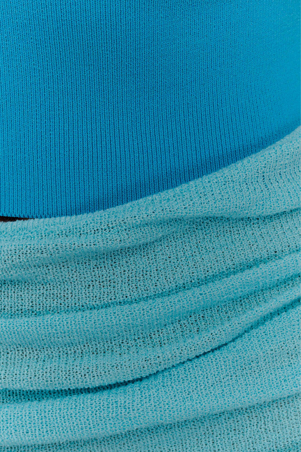 Jasiel Strapless Knit Maxi Dress - Cyan Blue