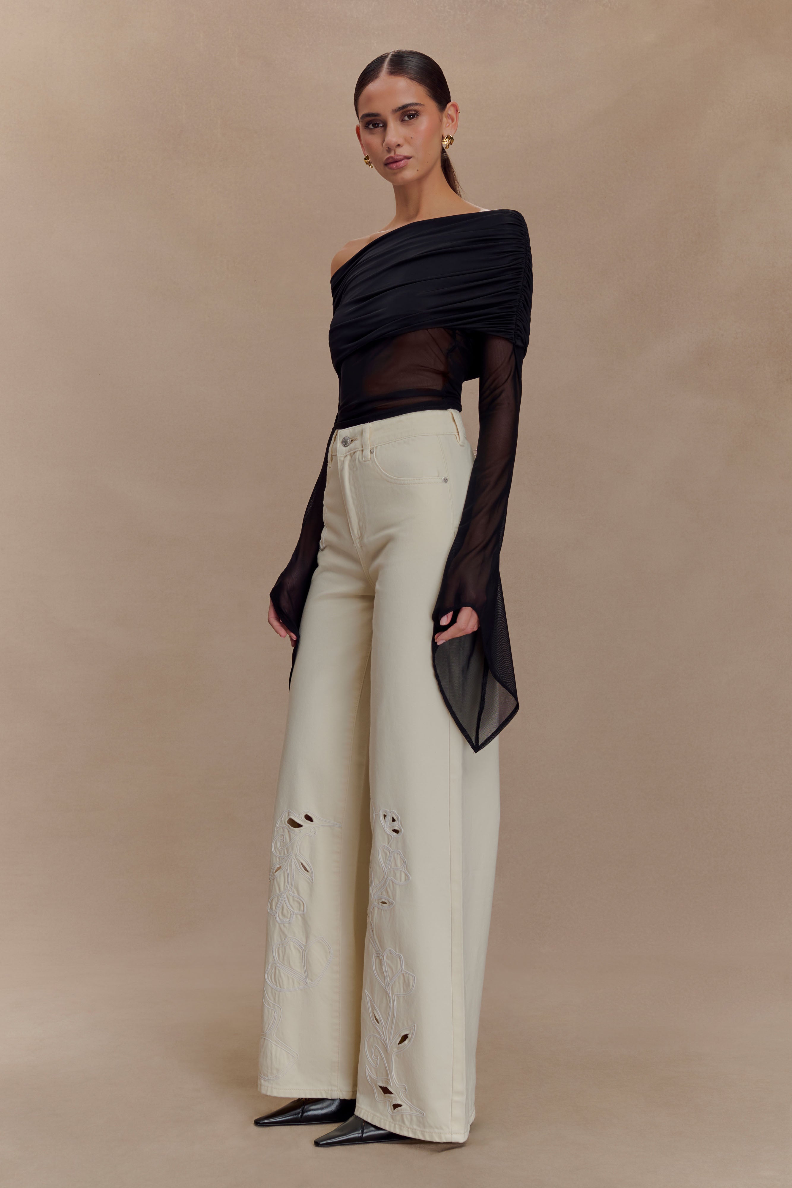 Dahlia One Shoulder Top - Black