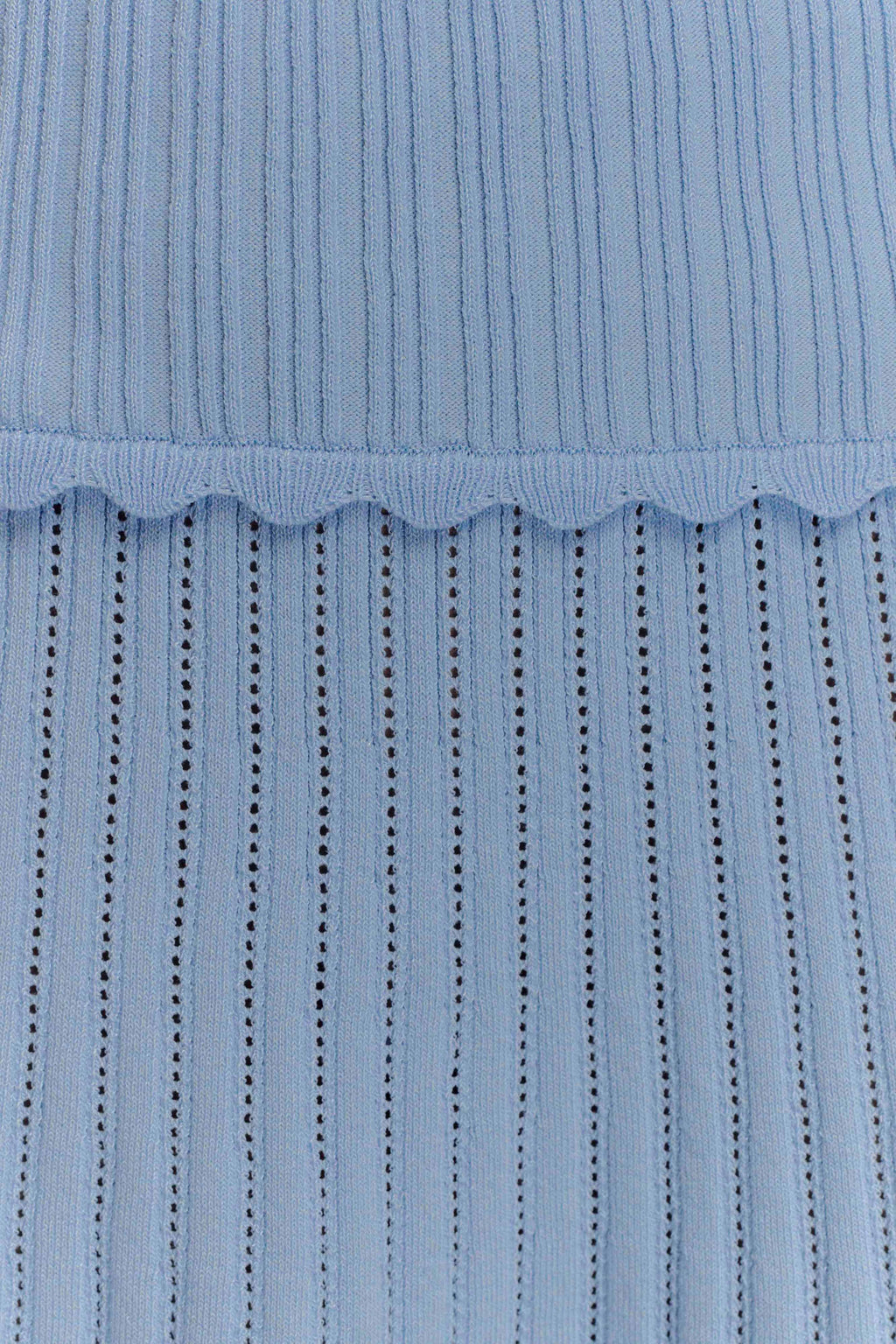 Indy Pointelle Knit Mini Skirt - Cornflower Blue