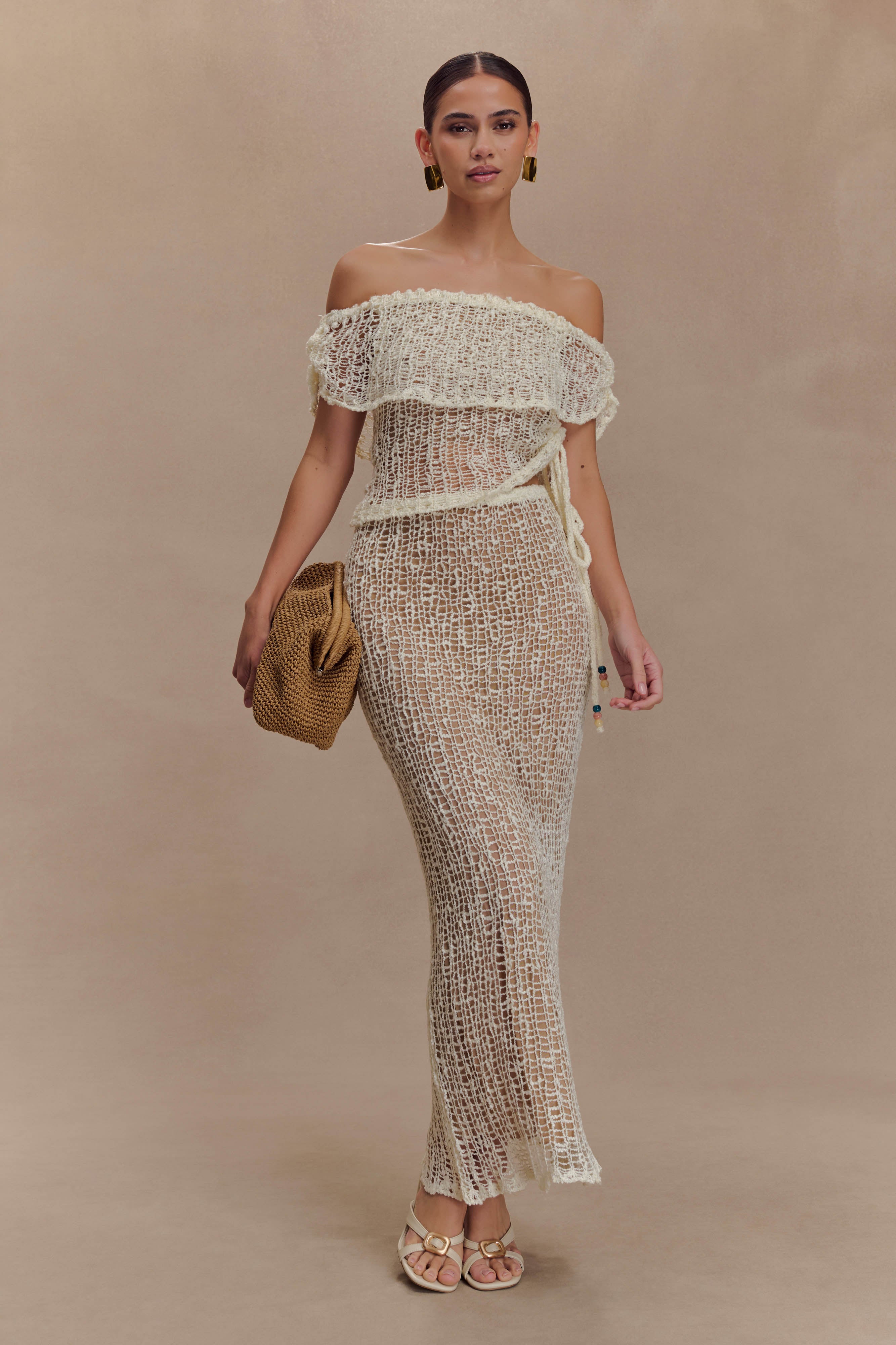 Cordelia Knit Maxi Skirt - Ivory