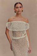 Cordelia Off Shoulder Knit Top - Ivory