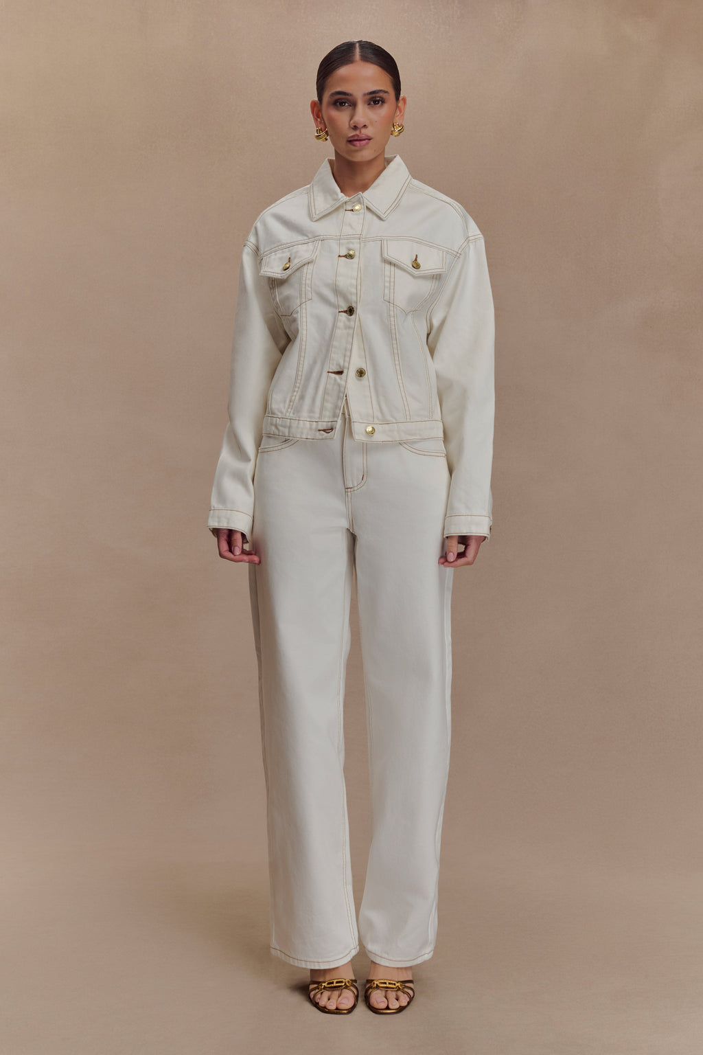 Mannon Mid Rise Denim Jeans - White