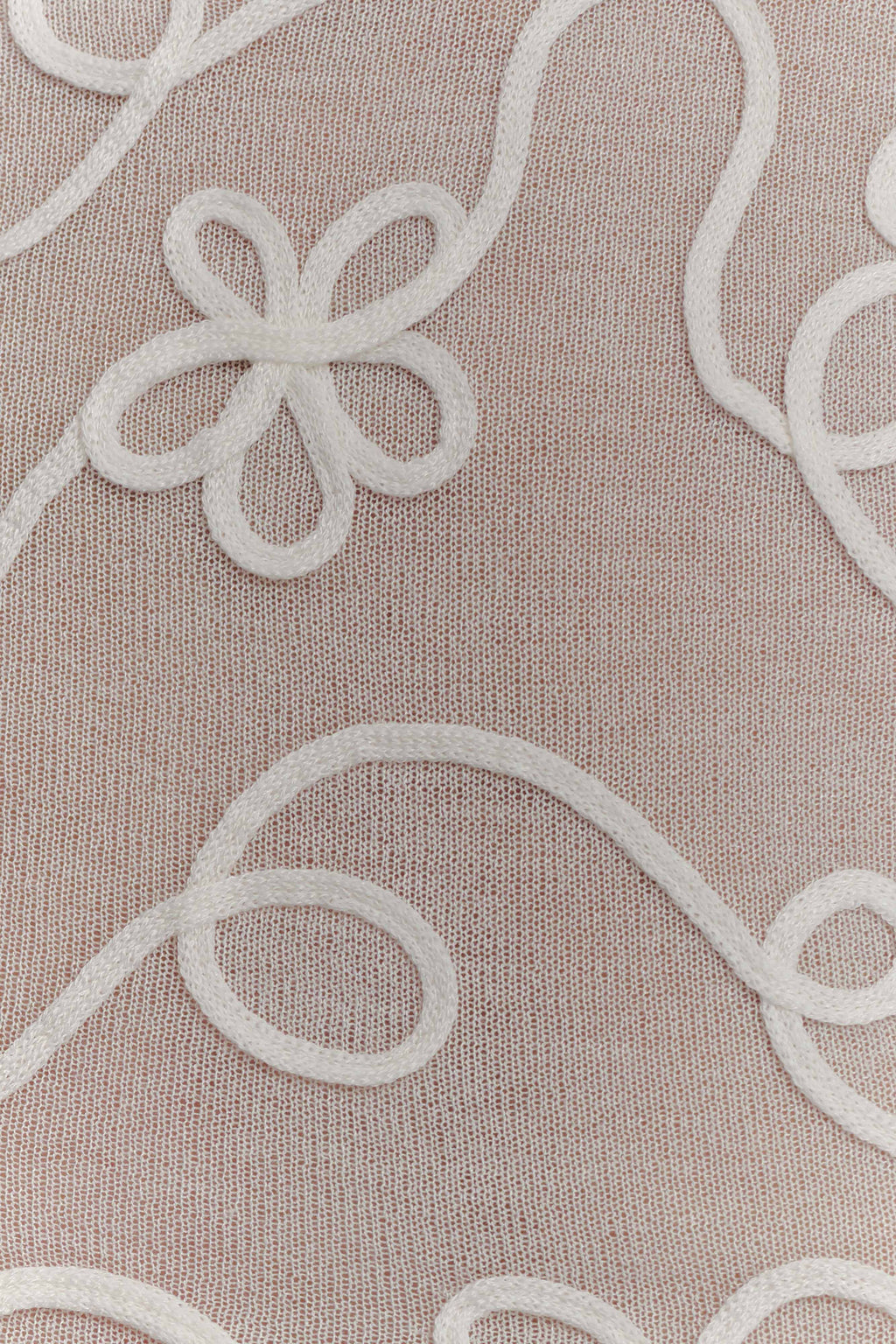 Omari Embroidery Long Sleeve Knit Top - Ivory