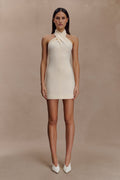 Christina Cross Over Mini Dress - Buttercream
