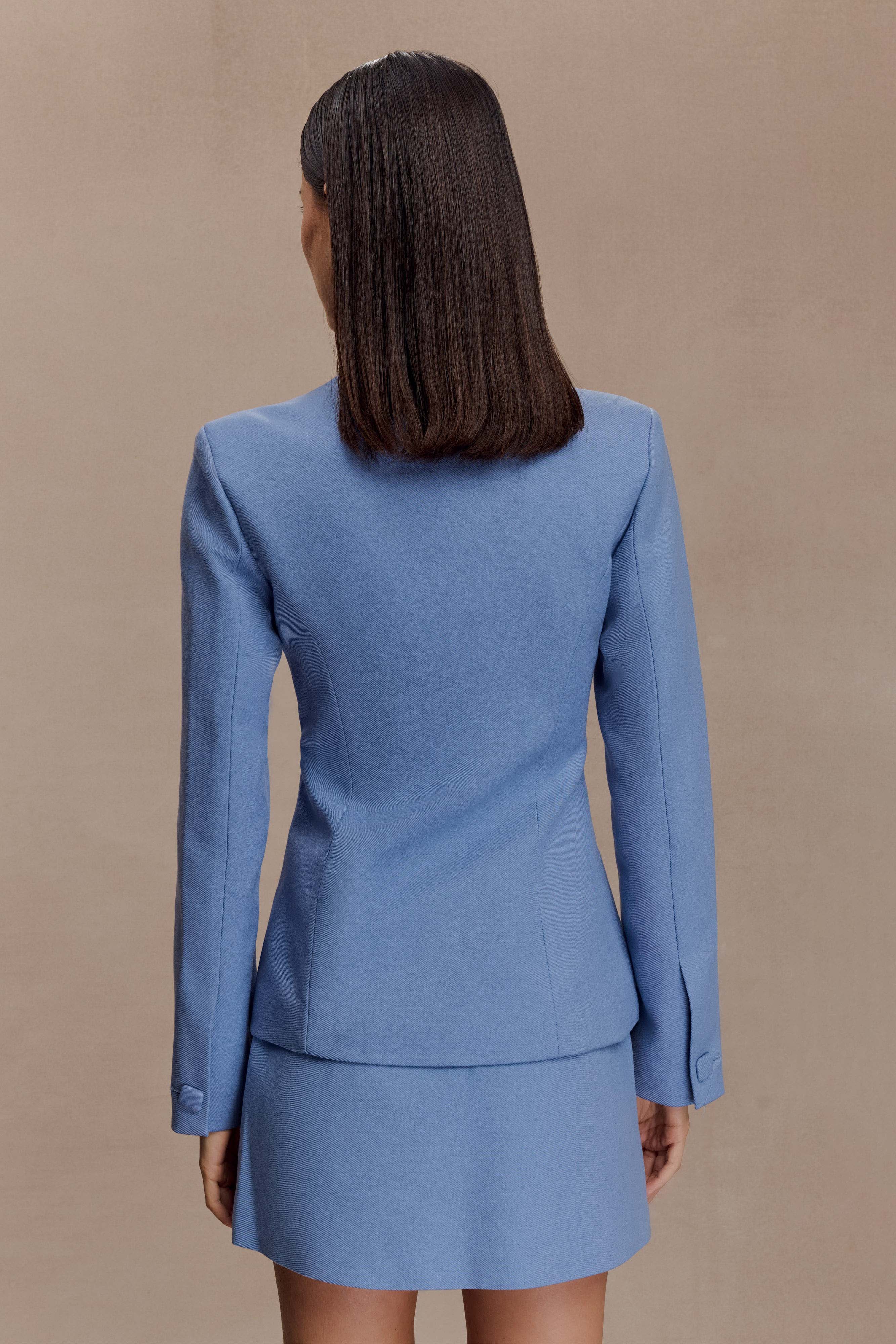 Gina Suiting Mini Skirt - Ocean Blue