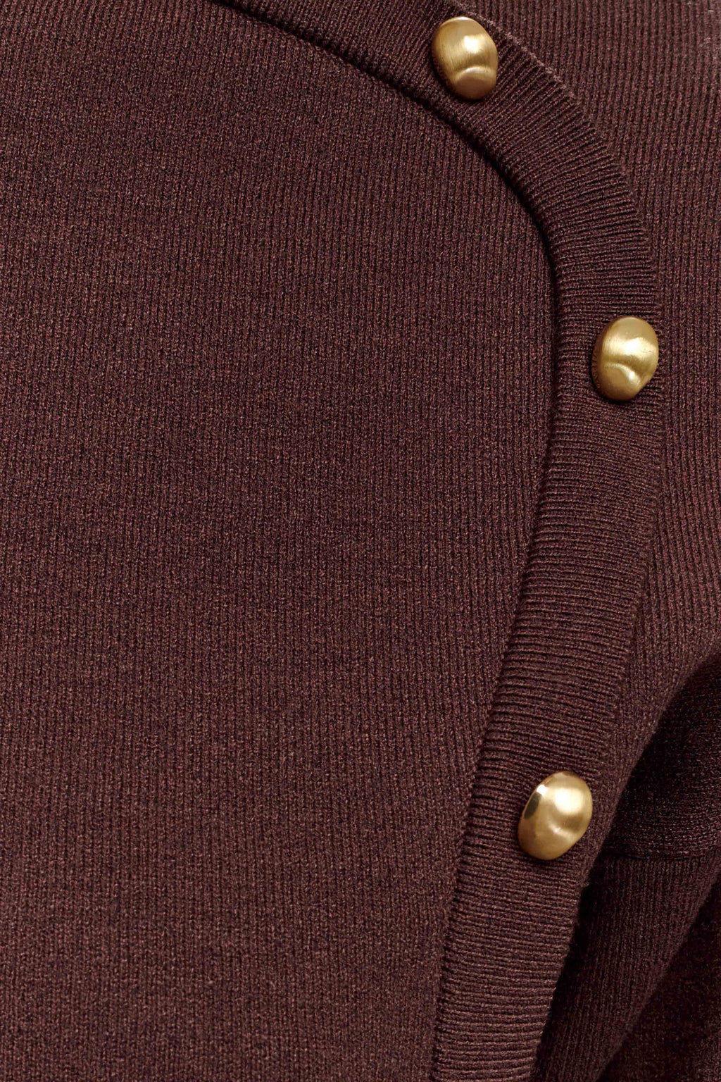 Mertyle Aysmetrical Knit Jumper - Deep Chocolate
