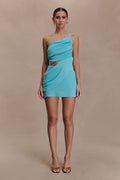 Esme Knit Mini Skirt - Cyan Blue