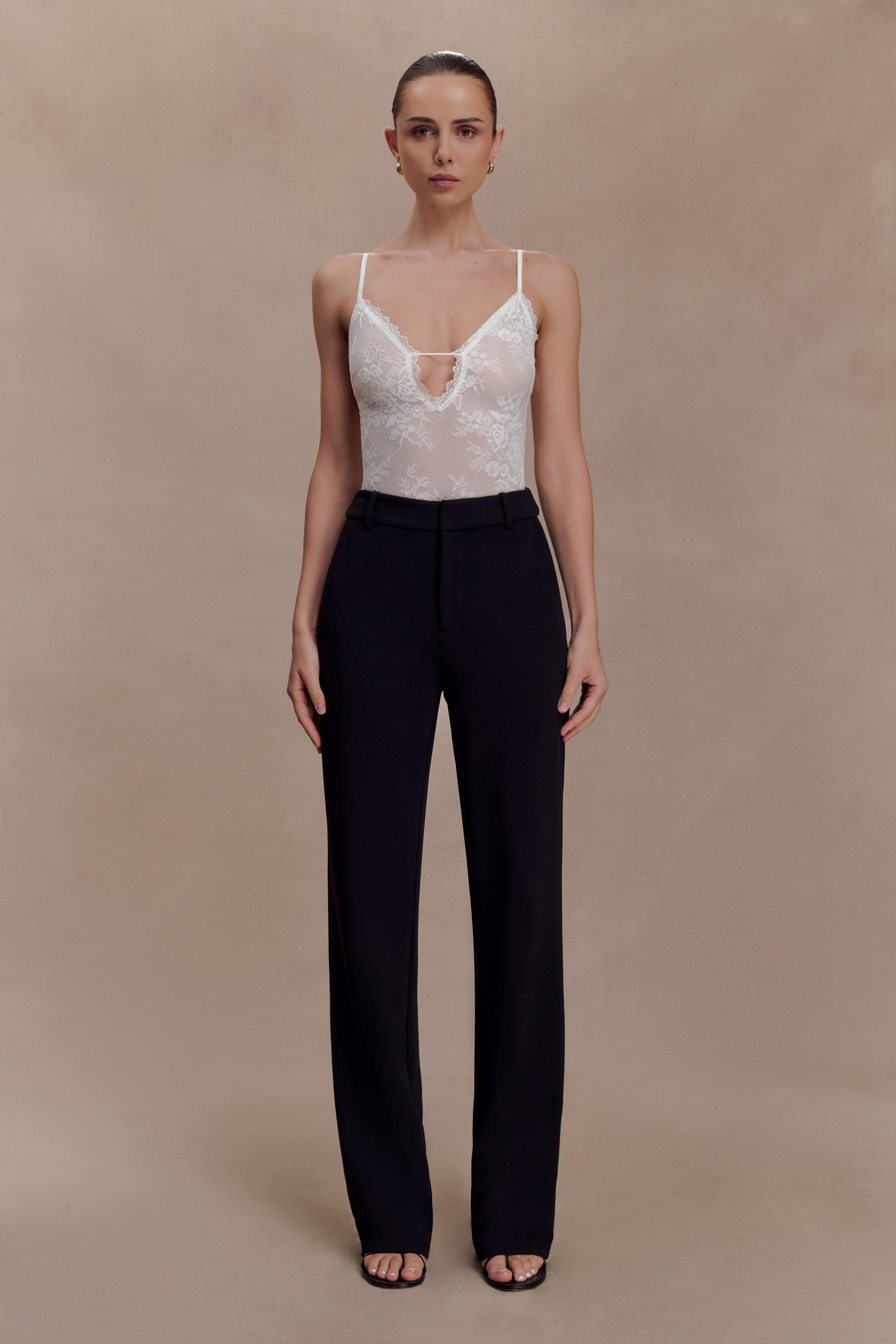 Maude Crepe Straight Leg Pants - Black