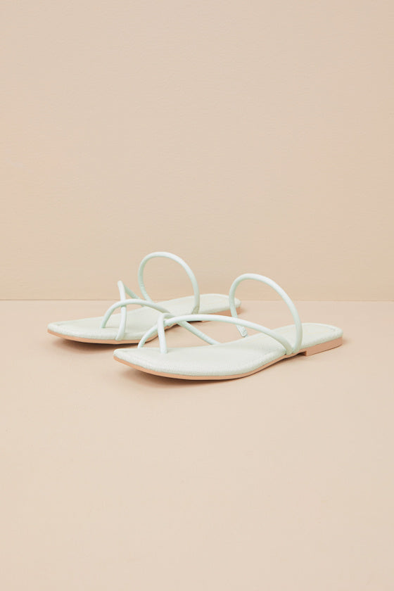 Leanna Cucumber Strappy Slide Sandals