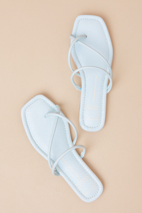 Leanna Aqua Strappy Slide Sandals