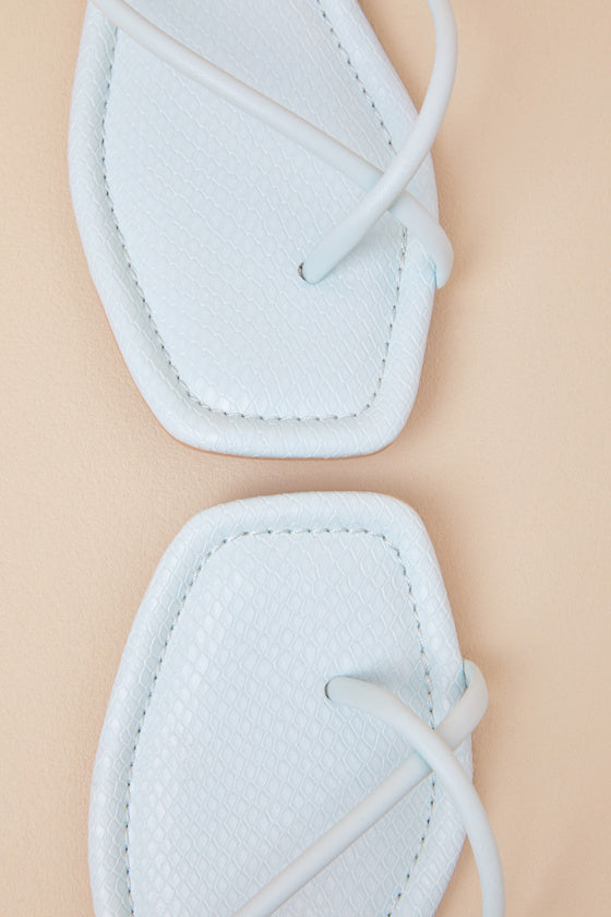 Leanna Aqua Strappy Slide Sandals