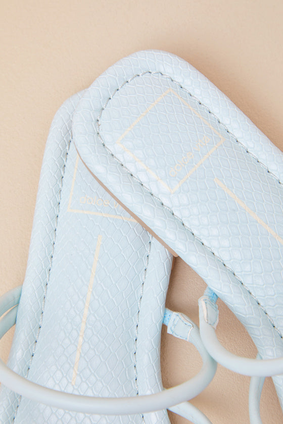 Leanna Aqua Strappy Slide Sandals