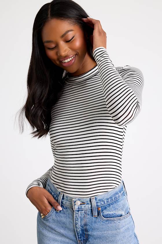 Anything is Posh-ible White Striped Top