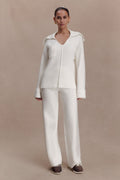 Kerrymae Straight Leg Knit Pants - Off White