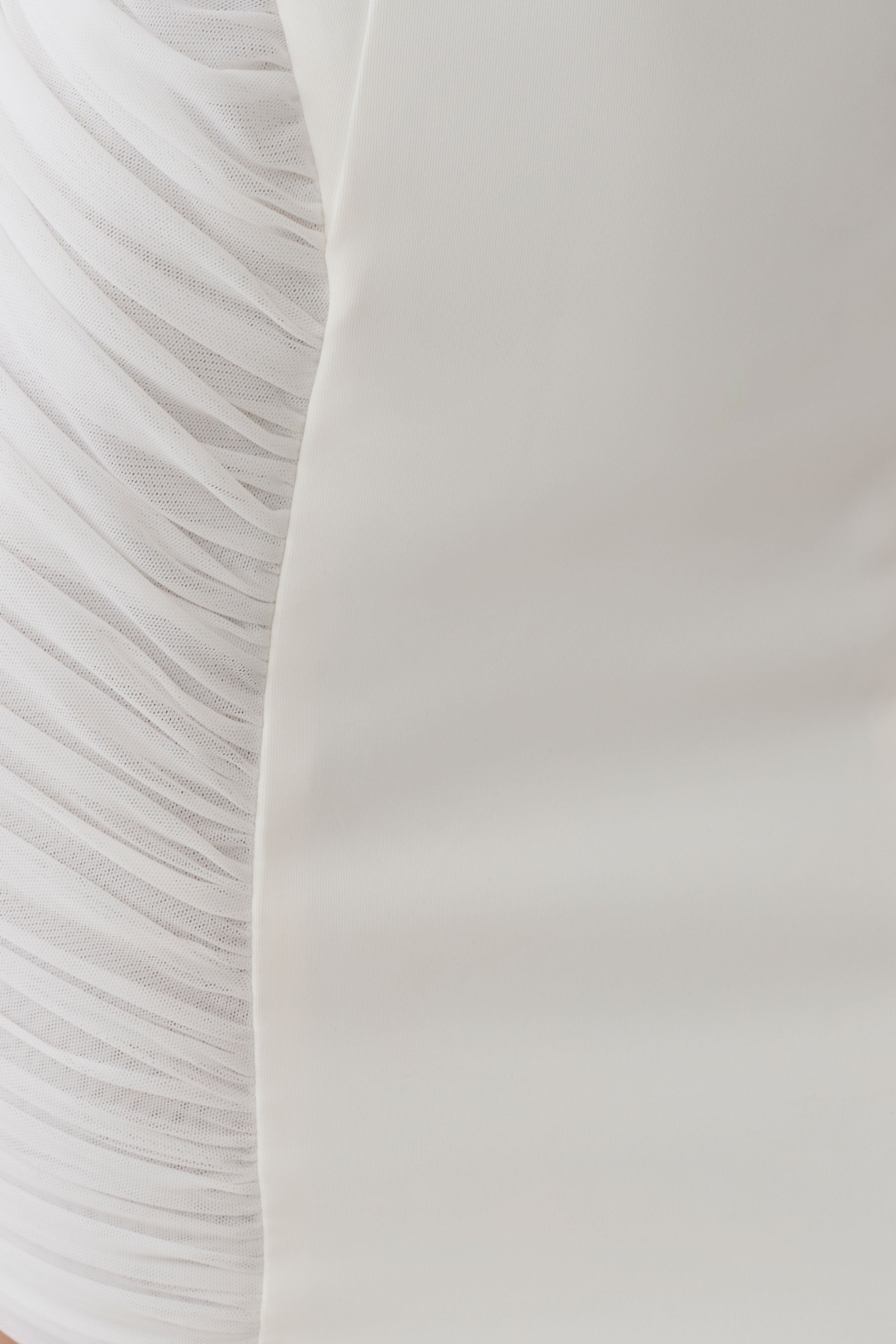 Anari Gathered Scuba Mini Dress - White