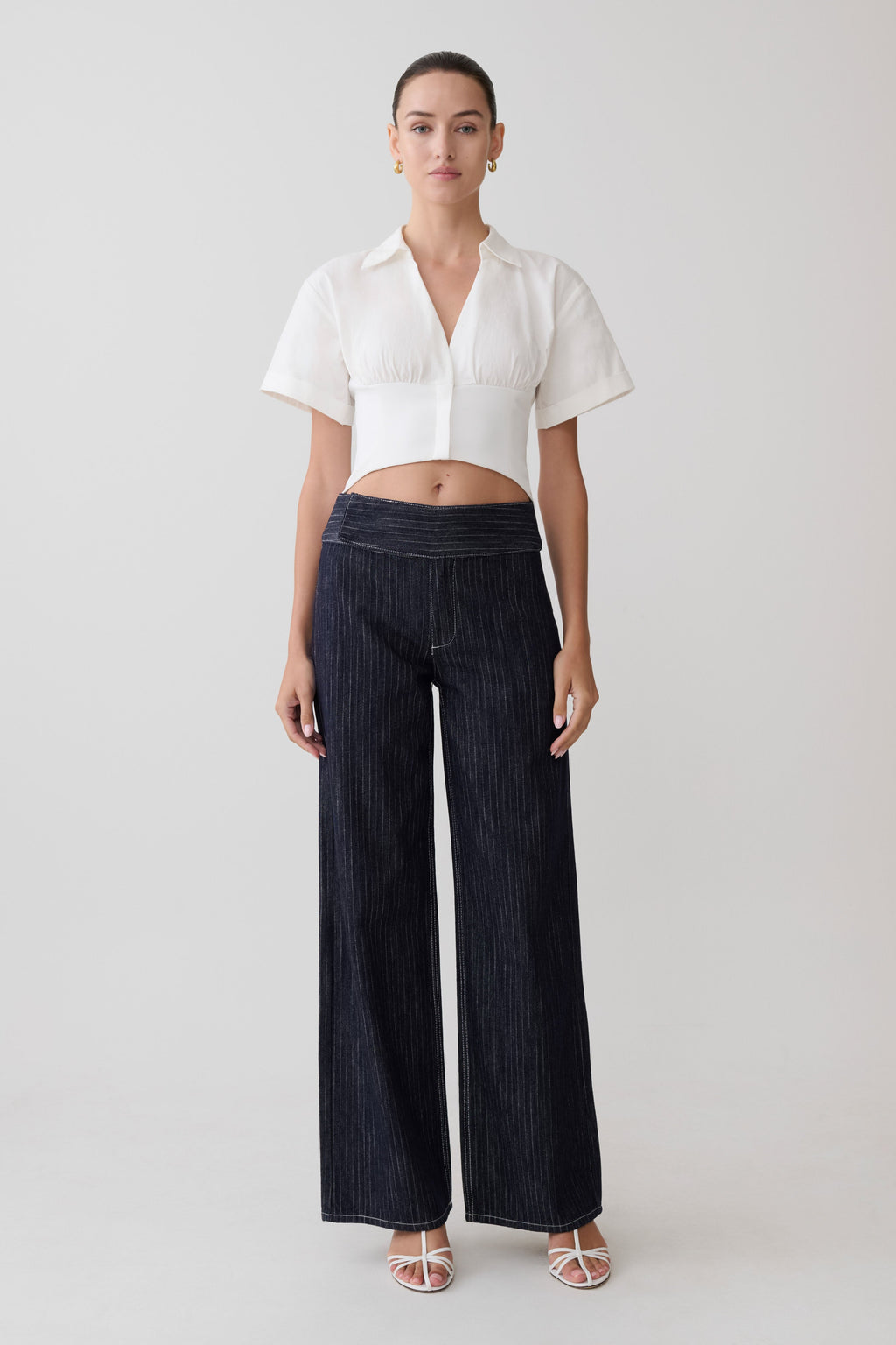 Noelia Tie Back Short Sleeve Shirt - White