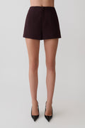 Agatha Suiting Shorts - Plum Pinstripe