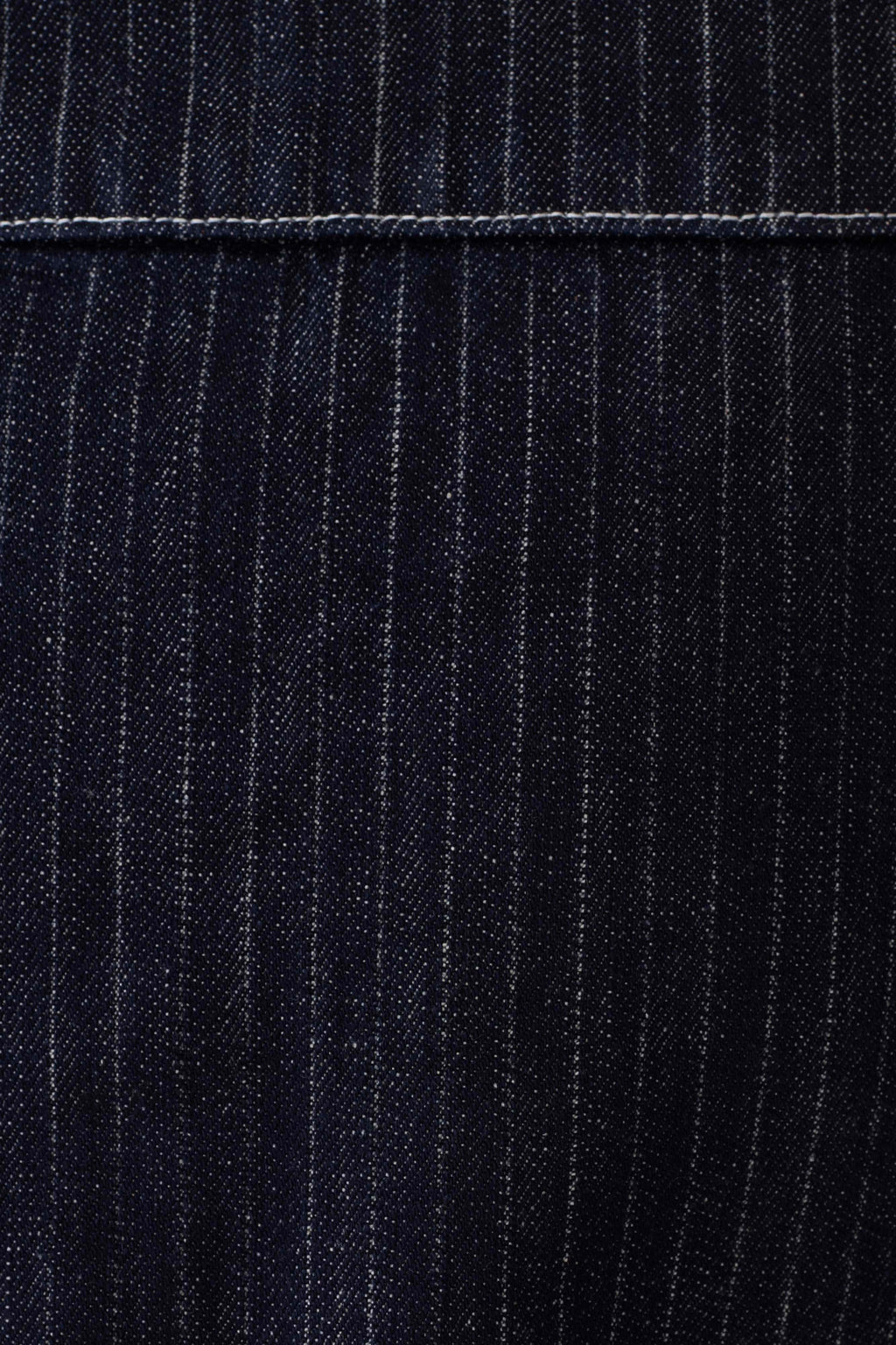 Loraine Mid Rise Denim Mini Skirt - Indigo Pinstripe