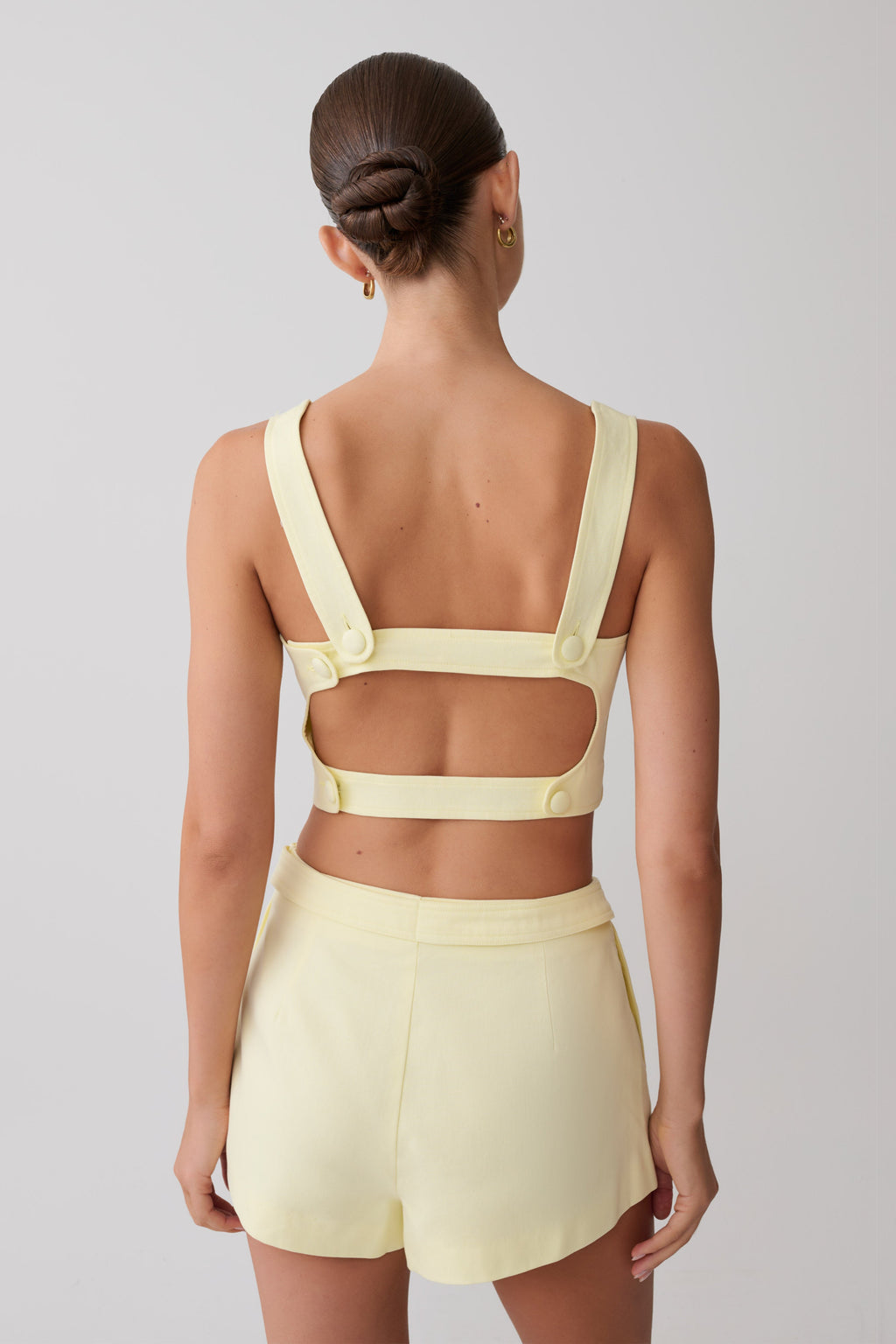 Josephine Cotton Shorts With Waistbands - Lemon