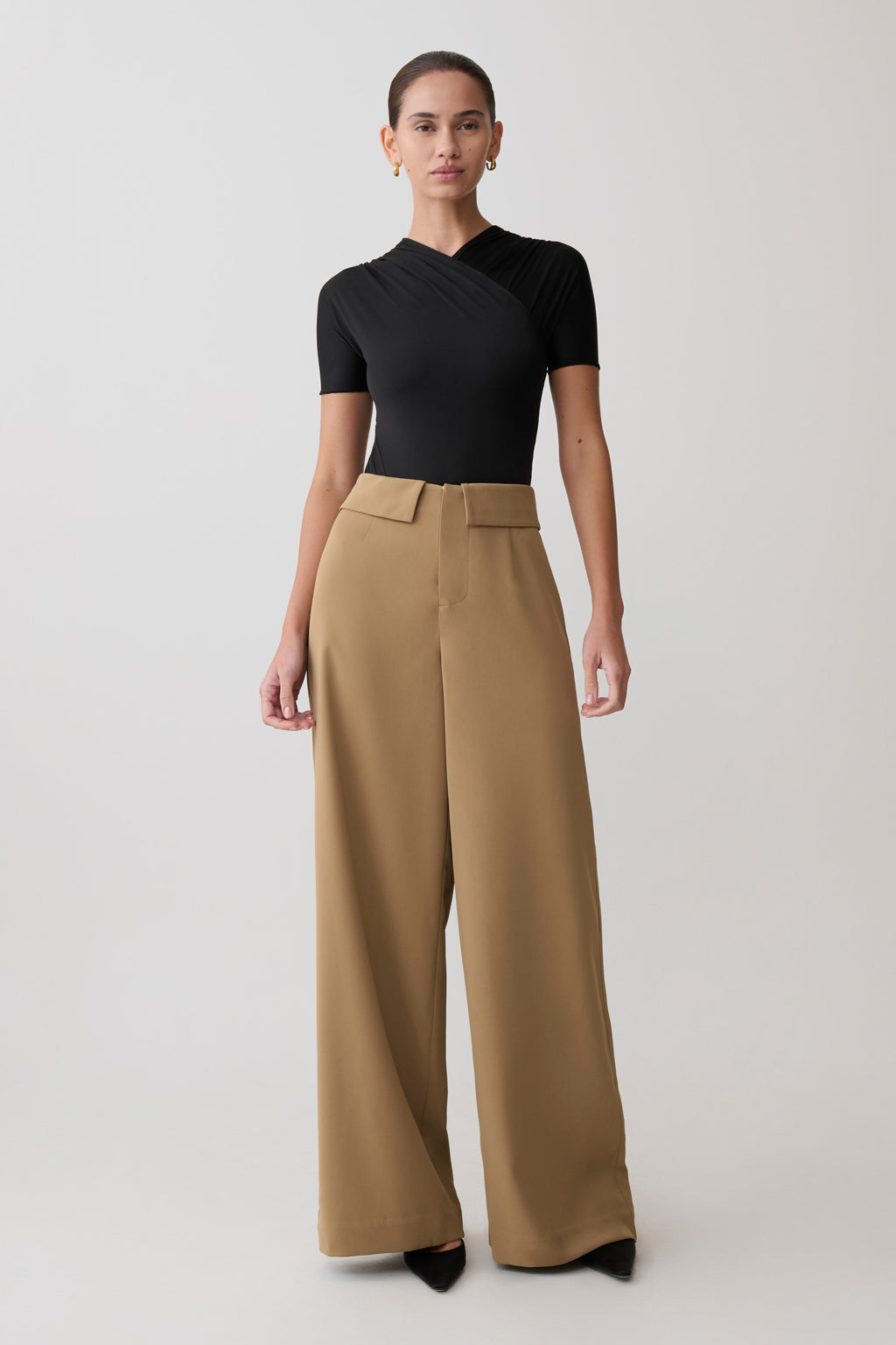 Tanya Wide Leg Suiting Pants - Camel