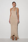 Celestino Floral Metallic Knit Maxi Dress - Gold