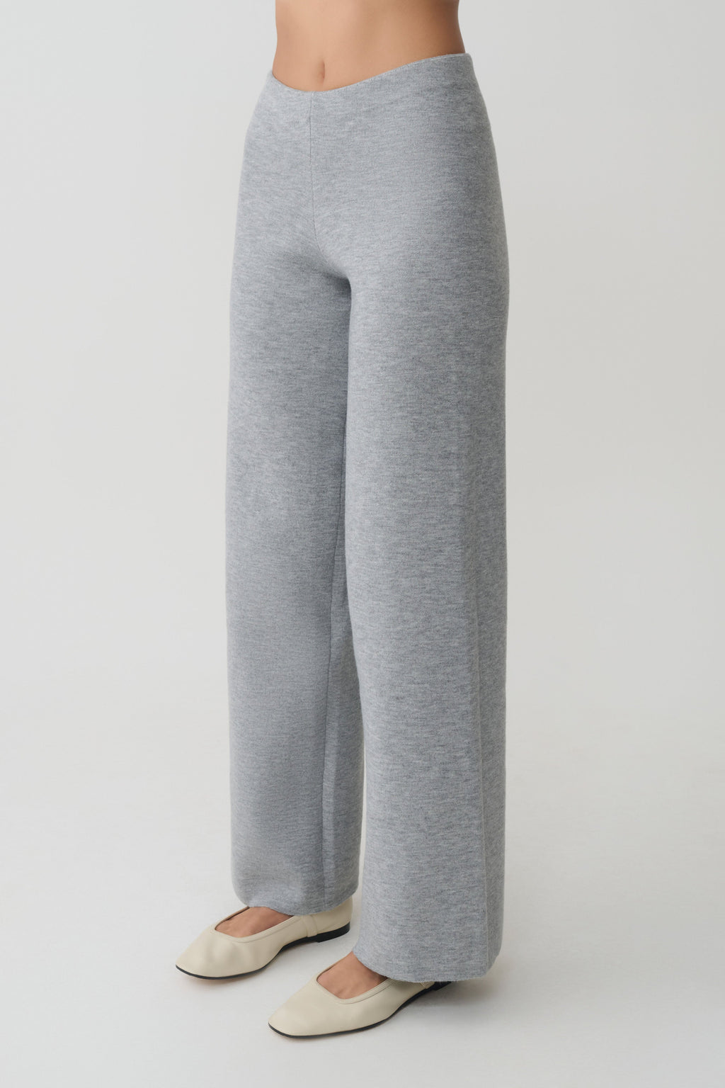 Kerrymae Straight Leg Knit Pants - Grey Marle