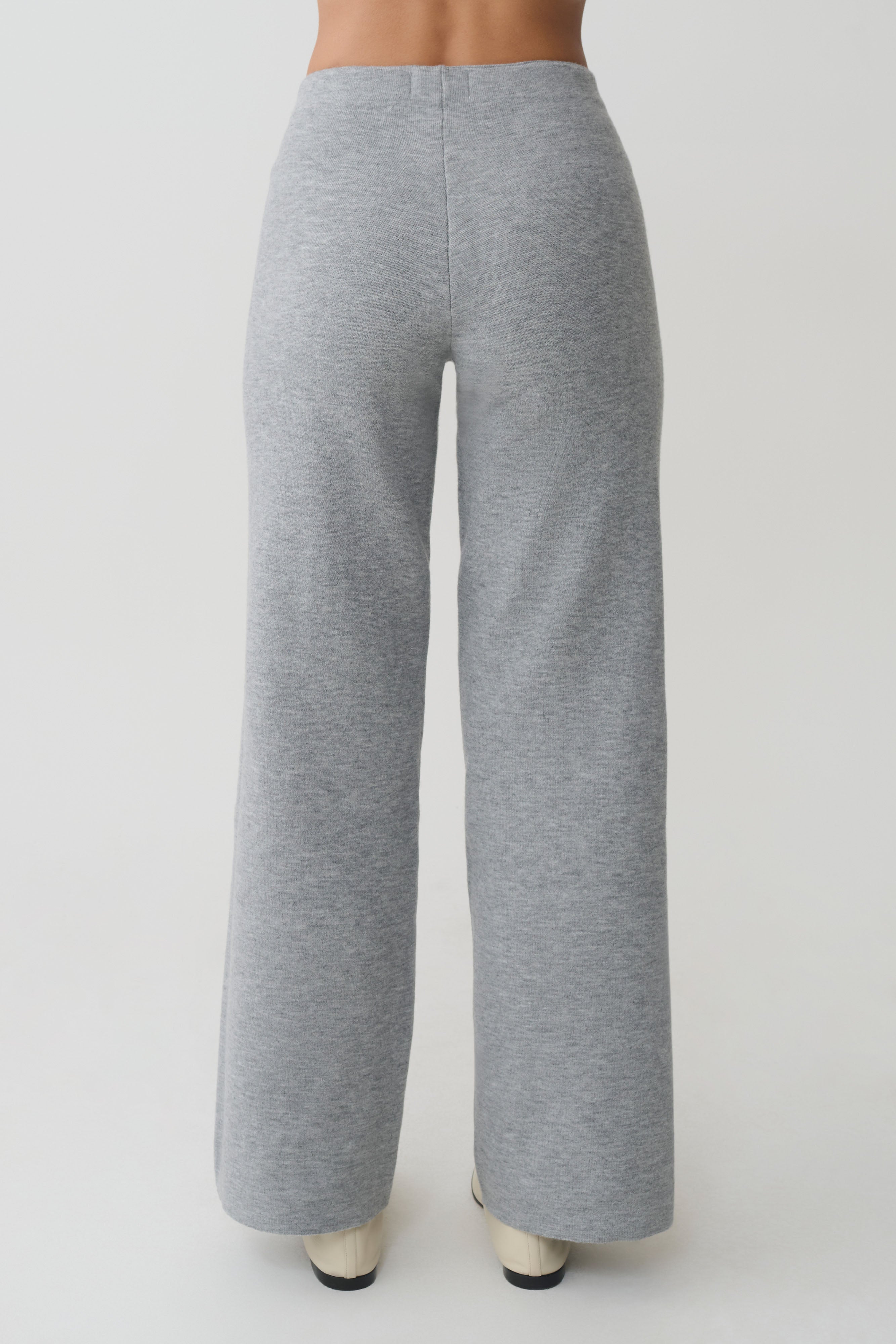 Kerrymae Straight Leg Knit Pants - Grey Marle
