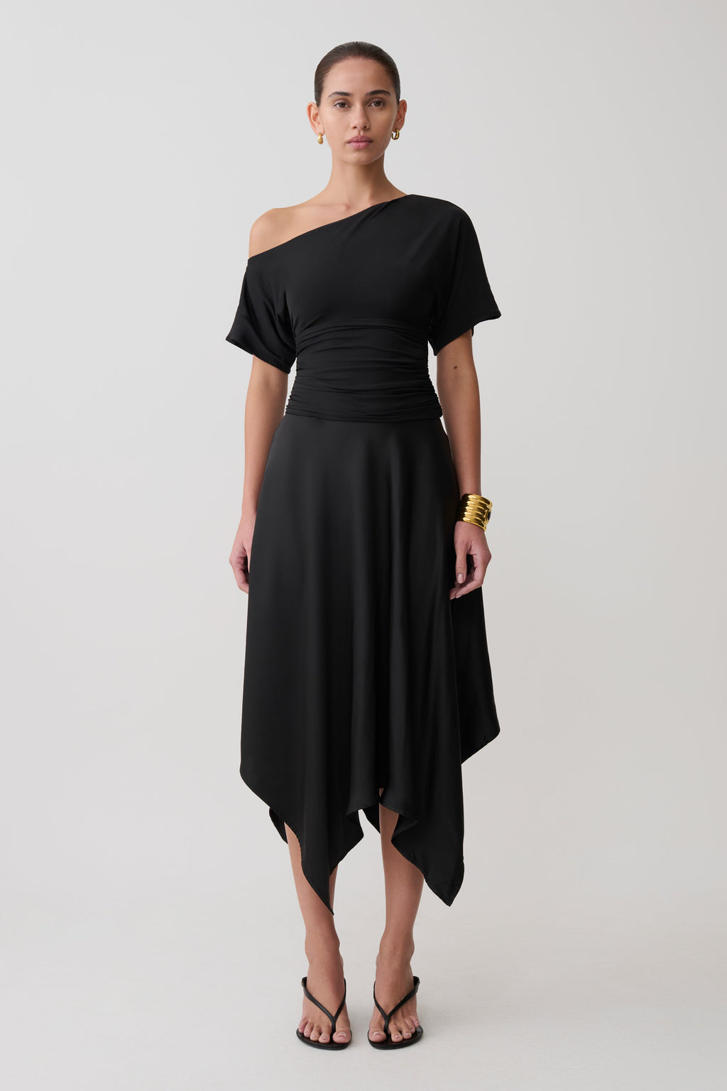 Luu Off Shoulder Slinky Top - Black