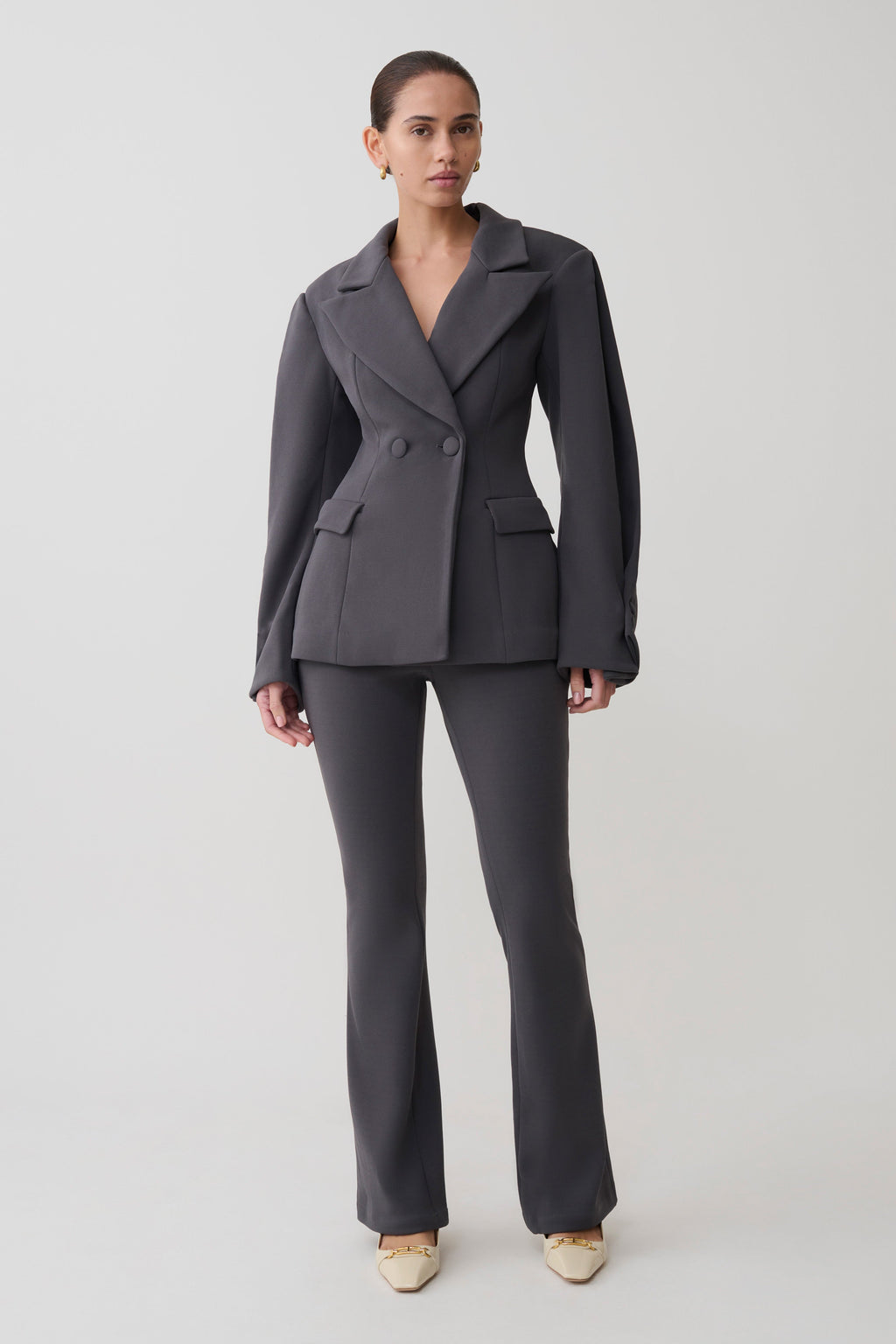 Wesley Structured Blazer - Charcoal Shadow