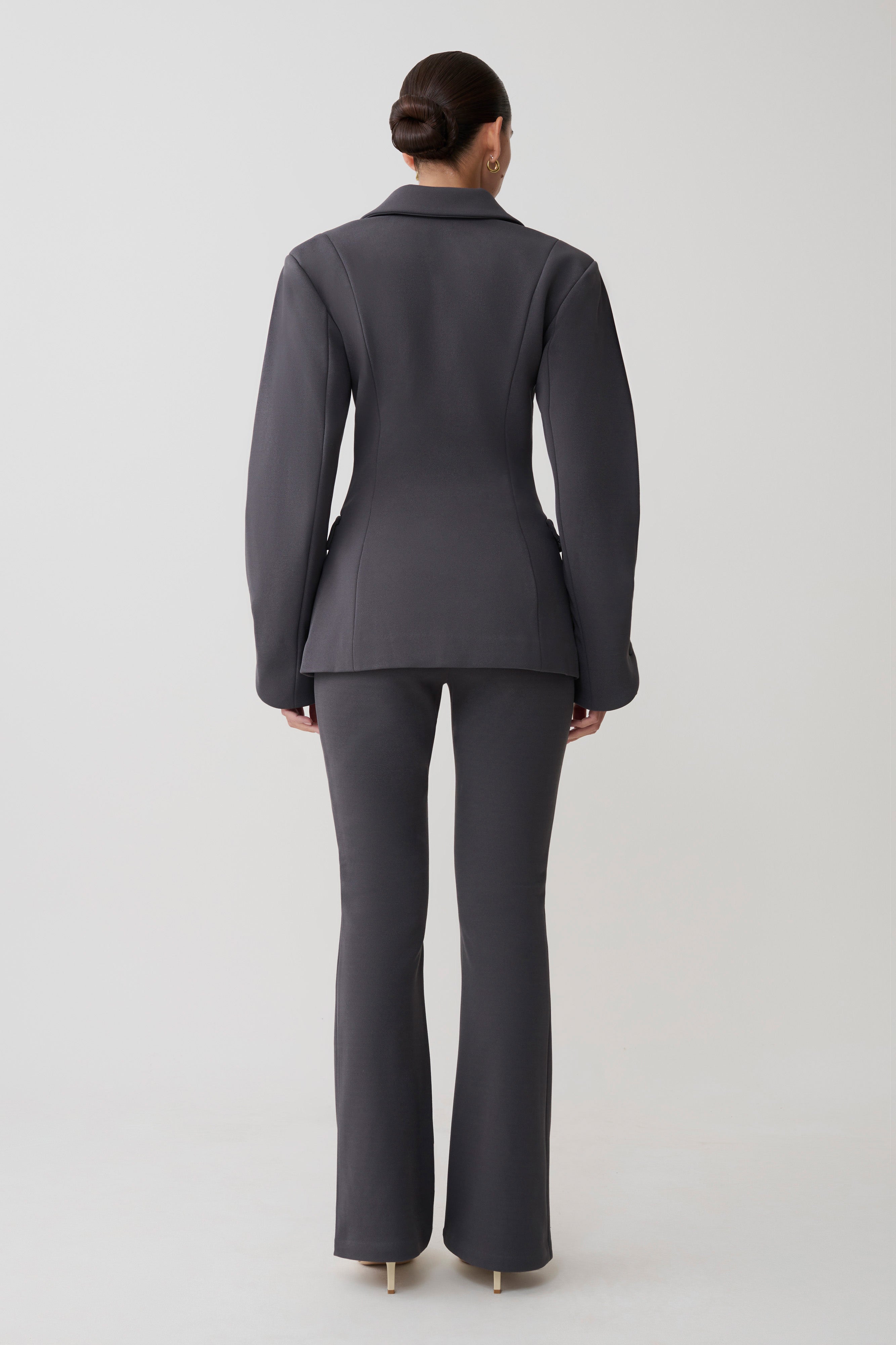 Wesley Structured Blazer - Charcoal Shadow